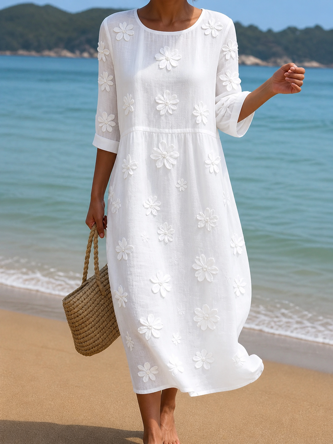 Vestido casual de mujer con estampado floral