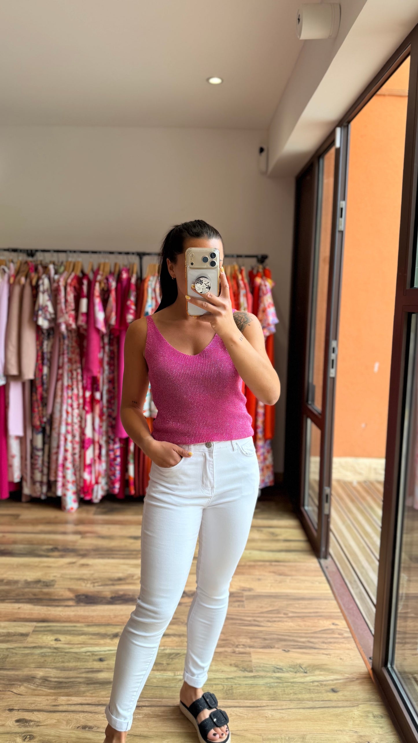 Top Afida fucsia CURVY