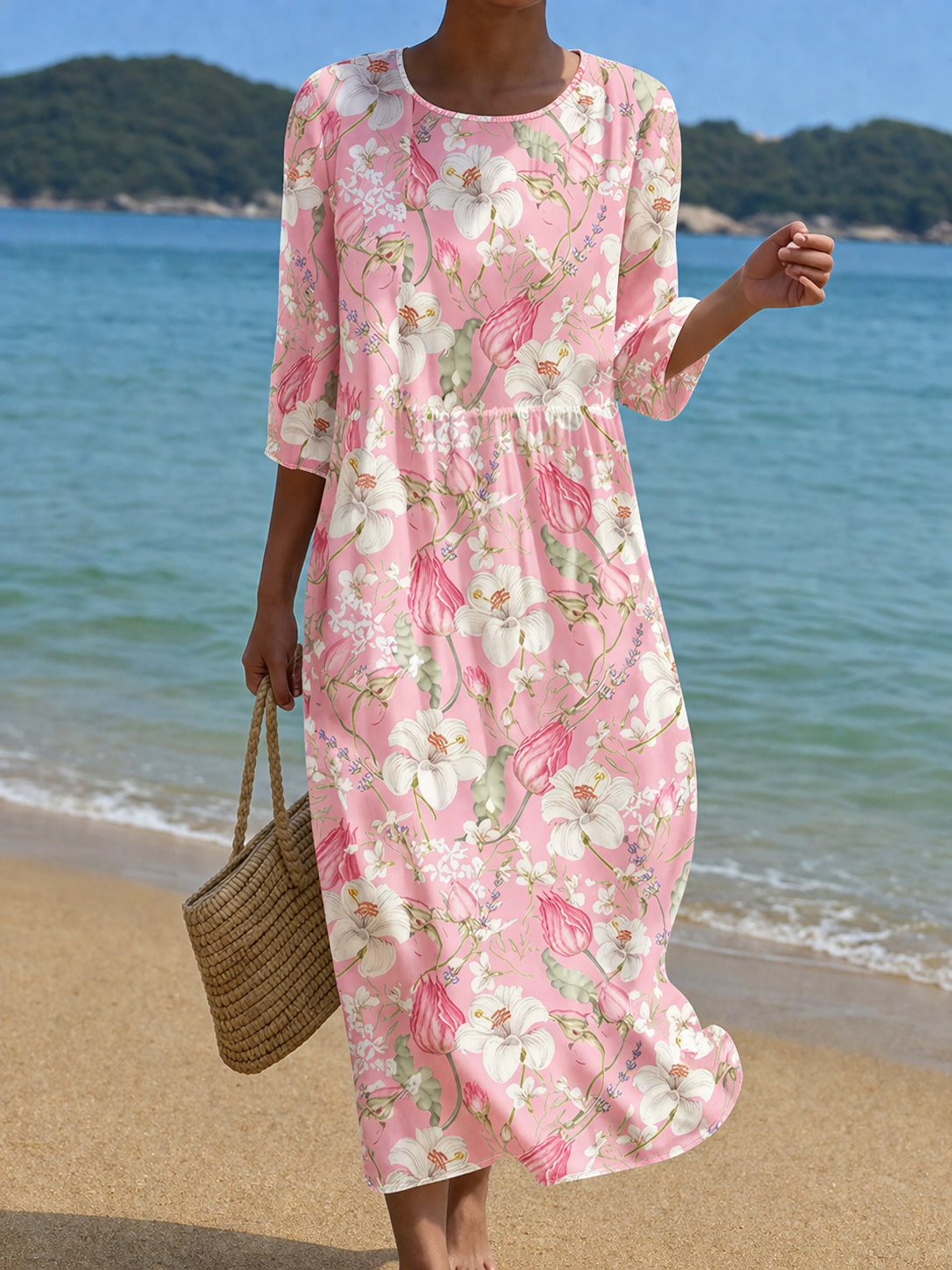 Vestido casual de mujer con estampado floral