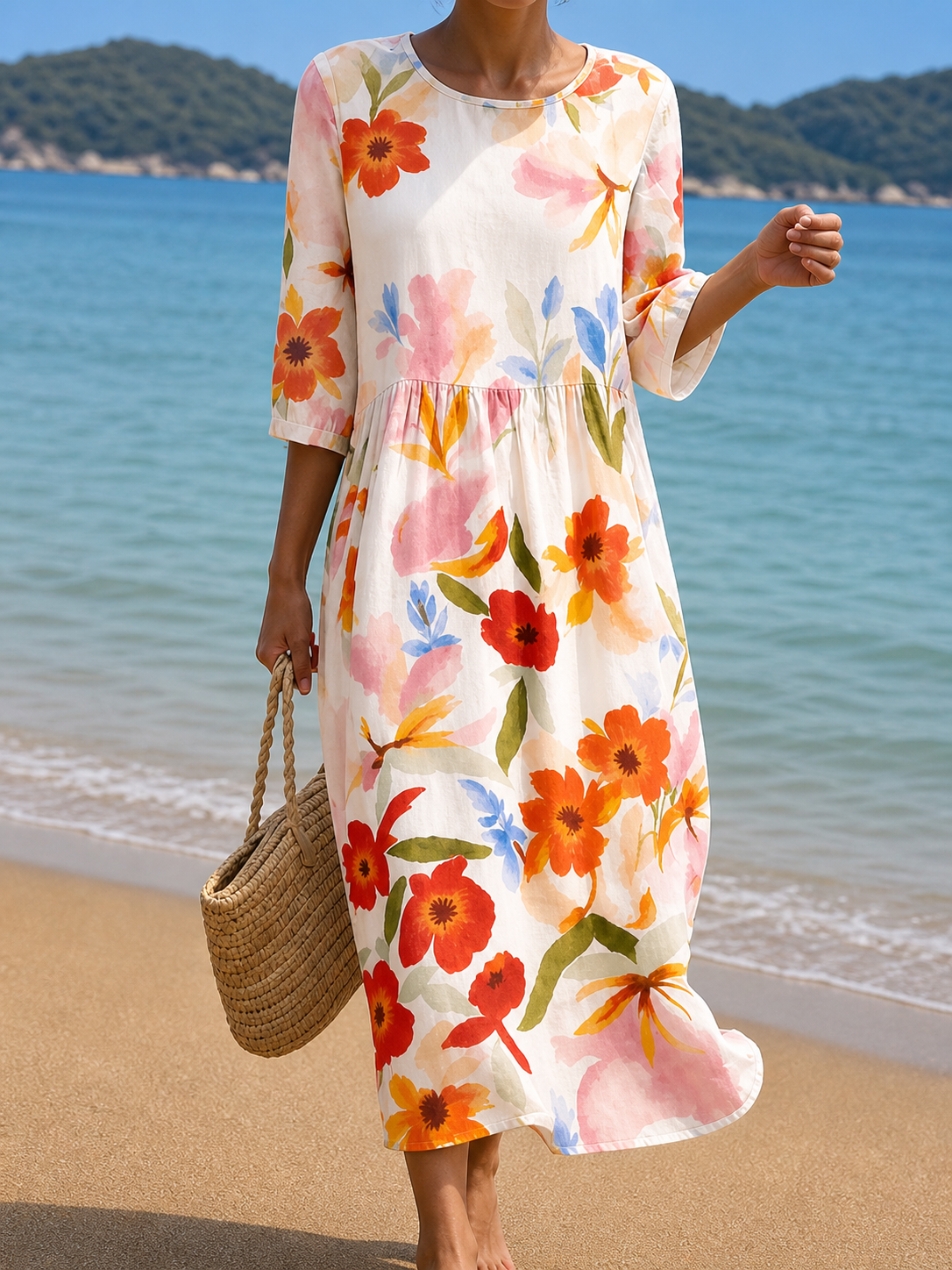Vestido casual de mujer con estampado floral