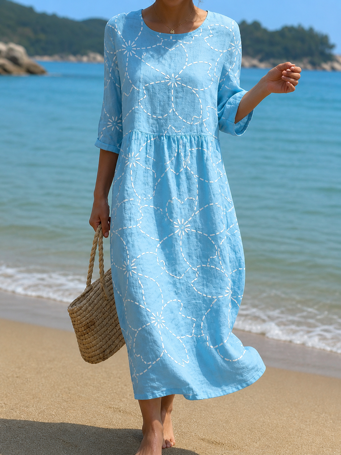 Vestido casual de mujer con estampado floral