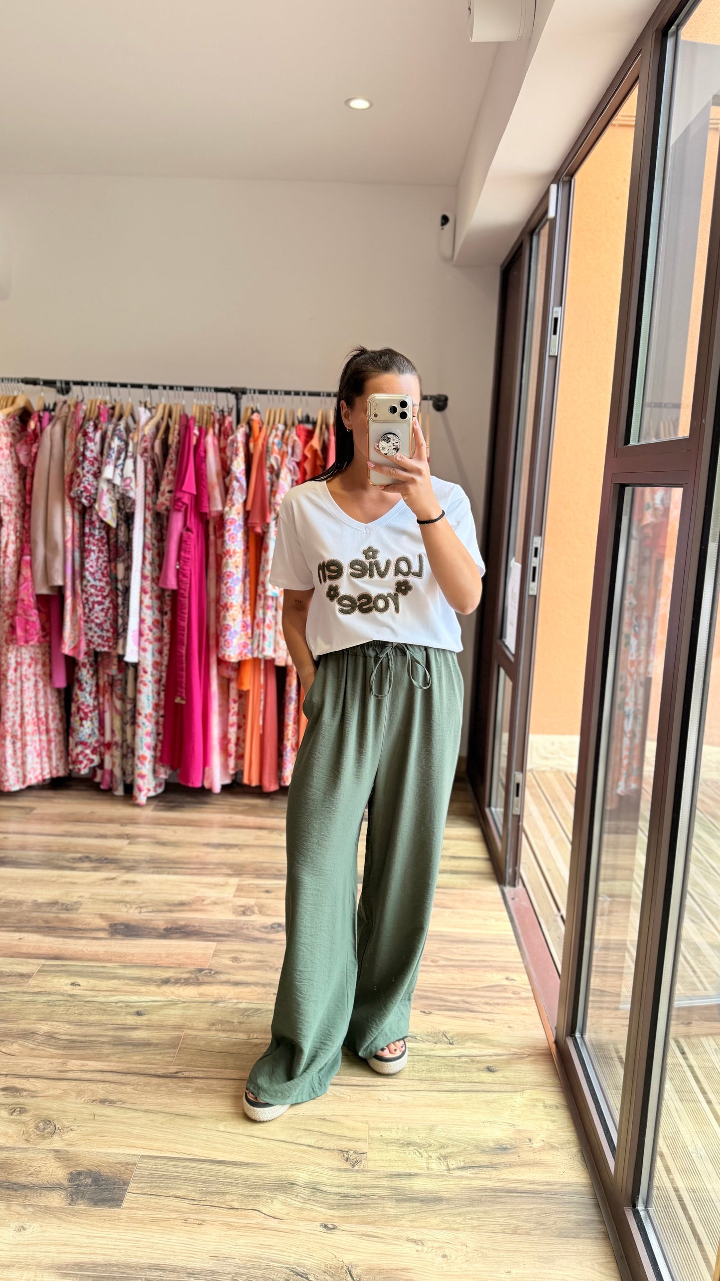 Camiseta la vie en rose kaki CURVY