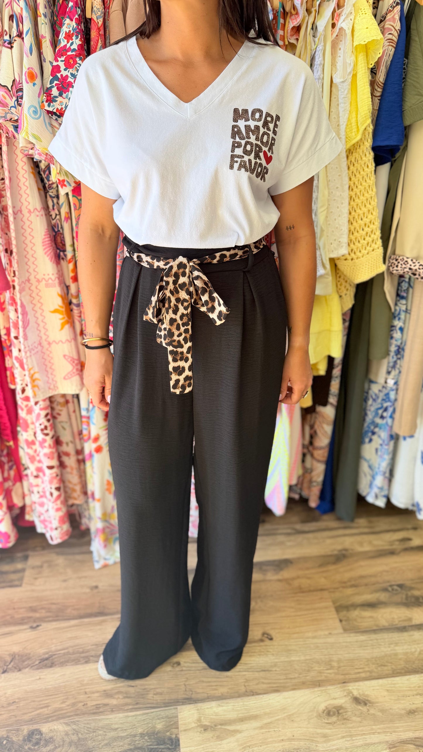 Pantalón Candice negro leopardo Curvy