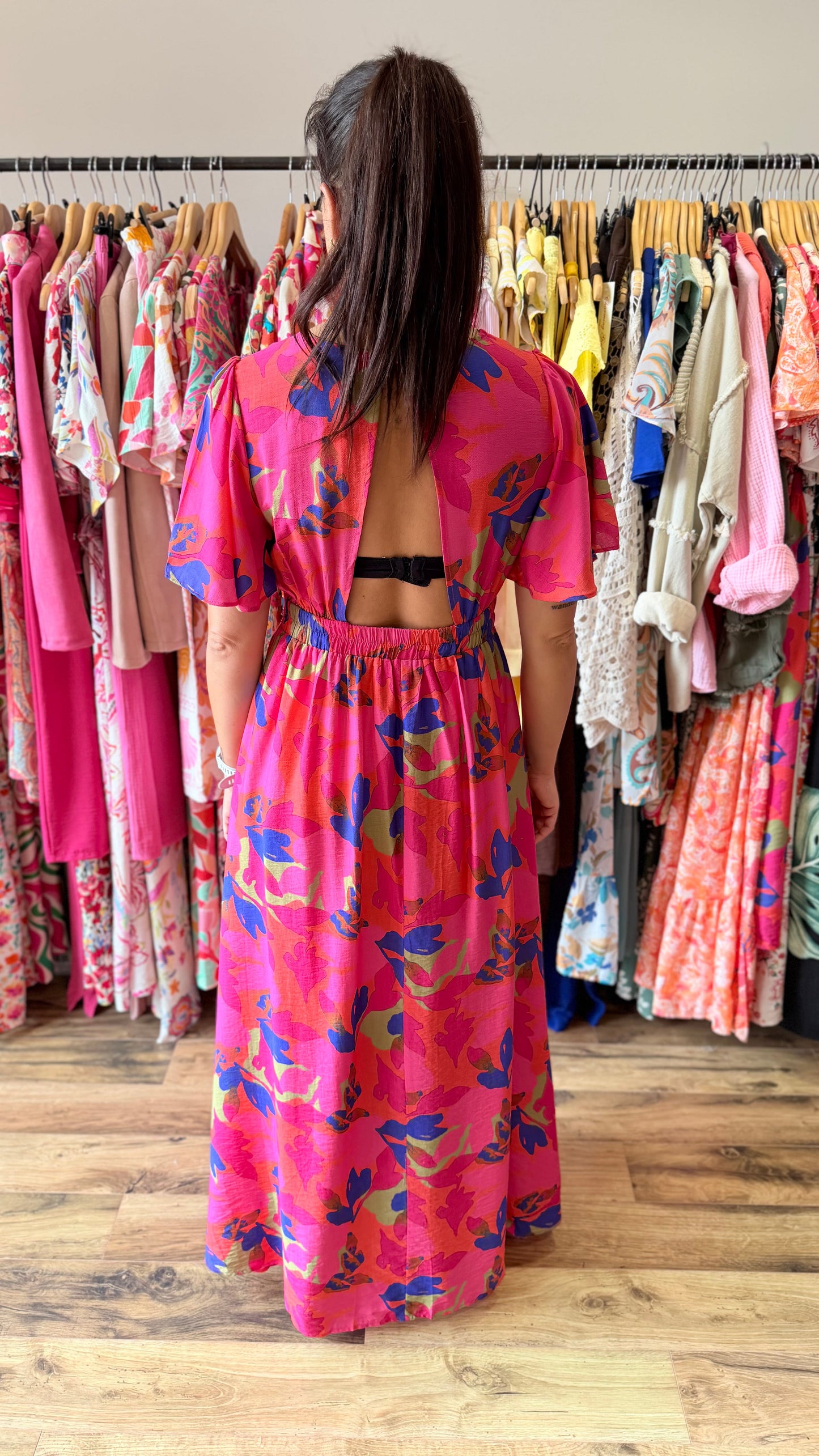 Robe longue Judith CURVY (dos ouvert) (PRÉCOMMANDE EXPÉDITION 16/06)