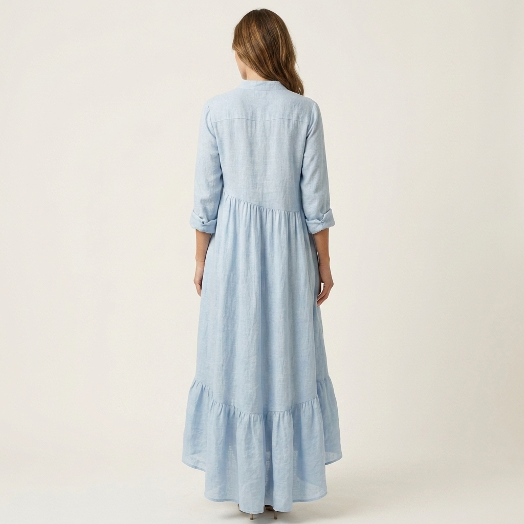 Adrianna | Vestido con cuello alto y volantes