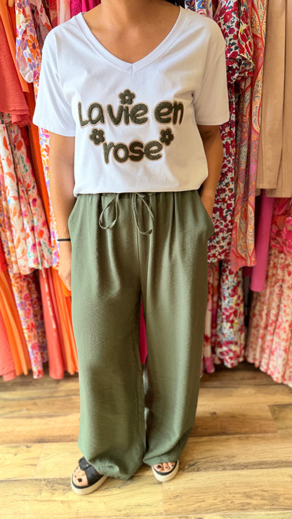 Camiseta la vie en rose kaki CURVY