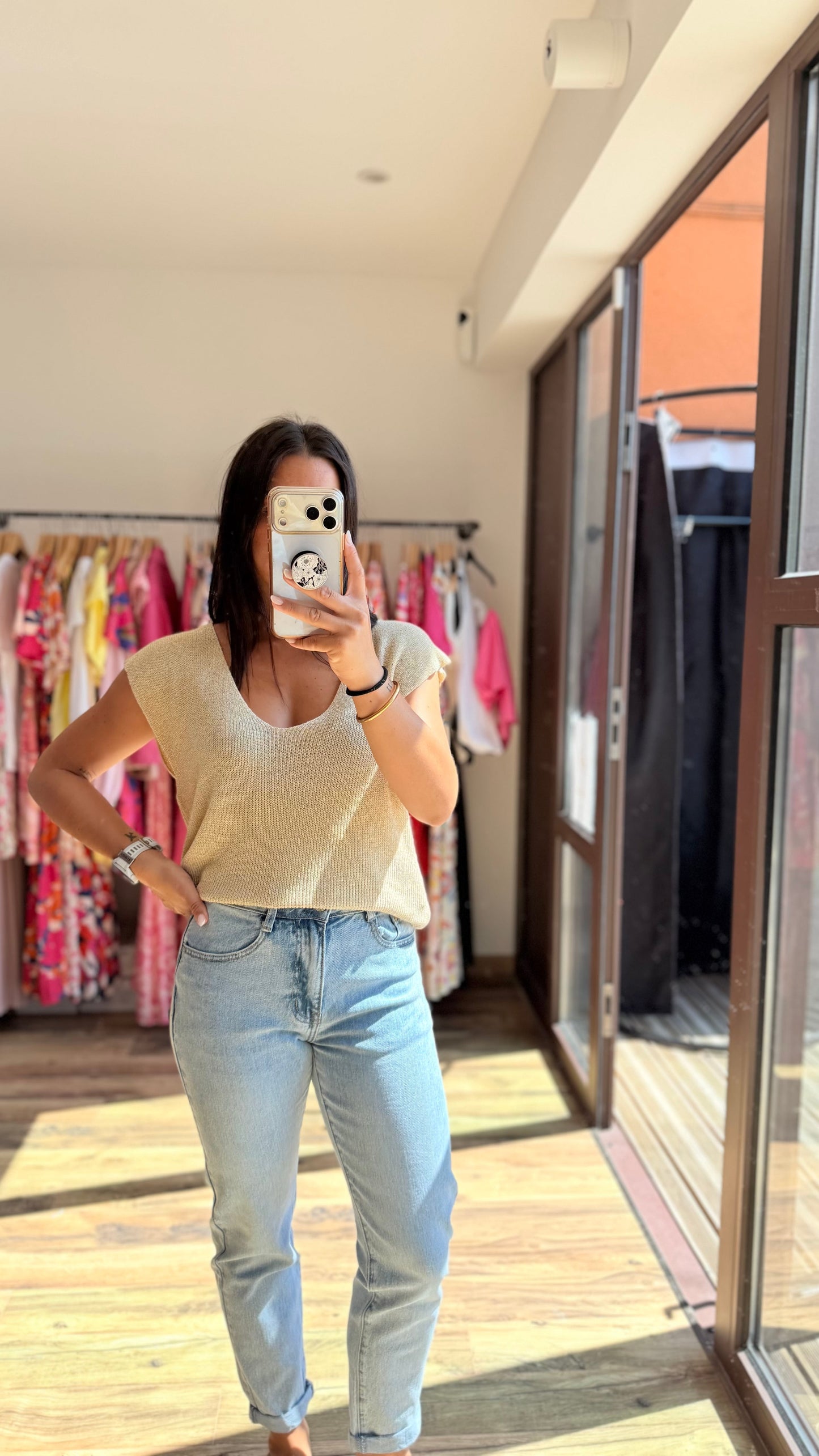 Top Milane dorado CURVY