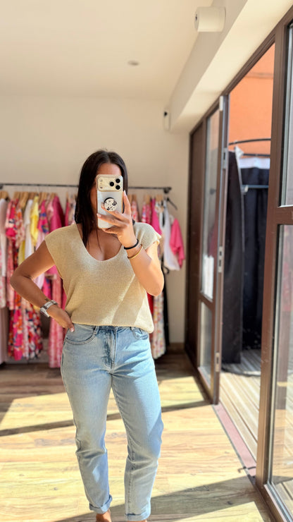 Top Milane dorado CURVY