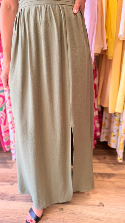 Robe longue Molly kaki CURVY