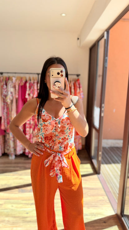 Top Hugo naranja CURVY