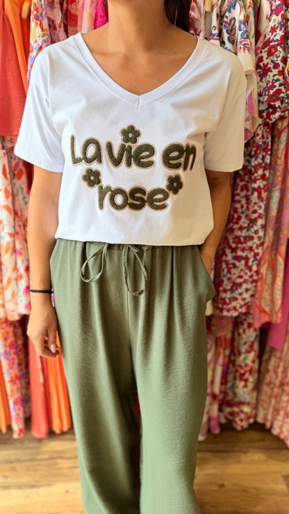 Camiseta la vie en rose kaki CURVY