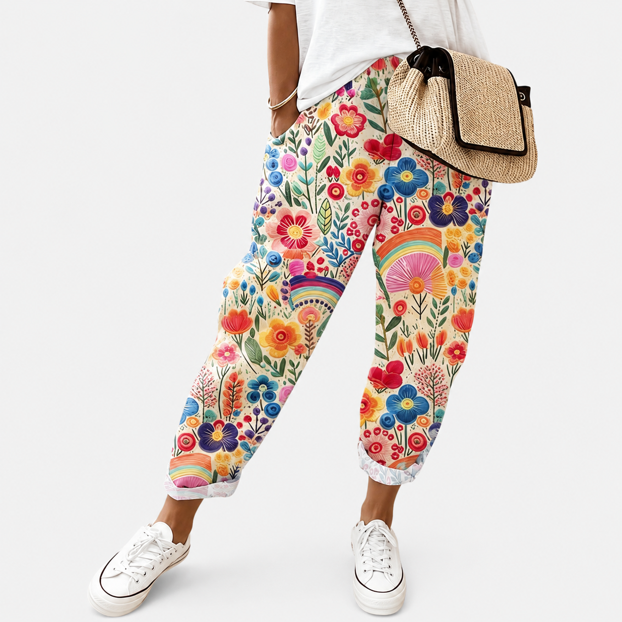 Pantalones Cómodos Jardín Arcoíris