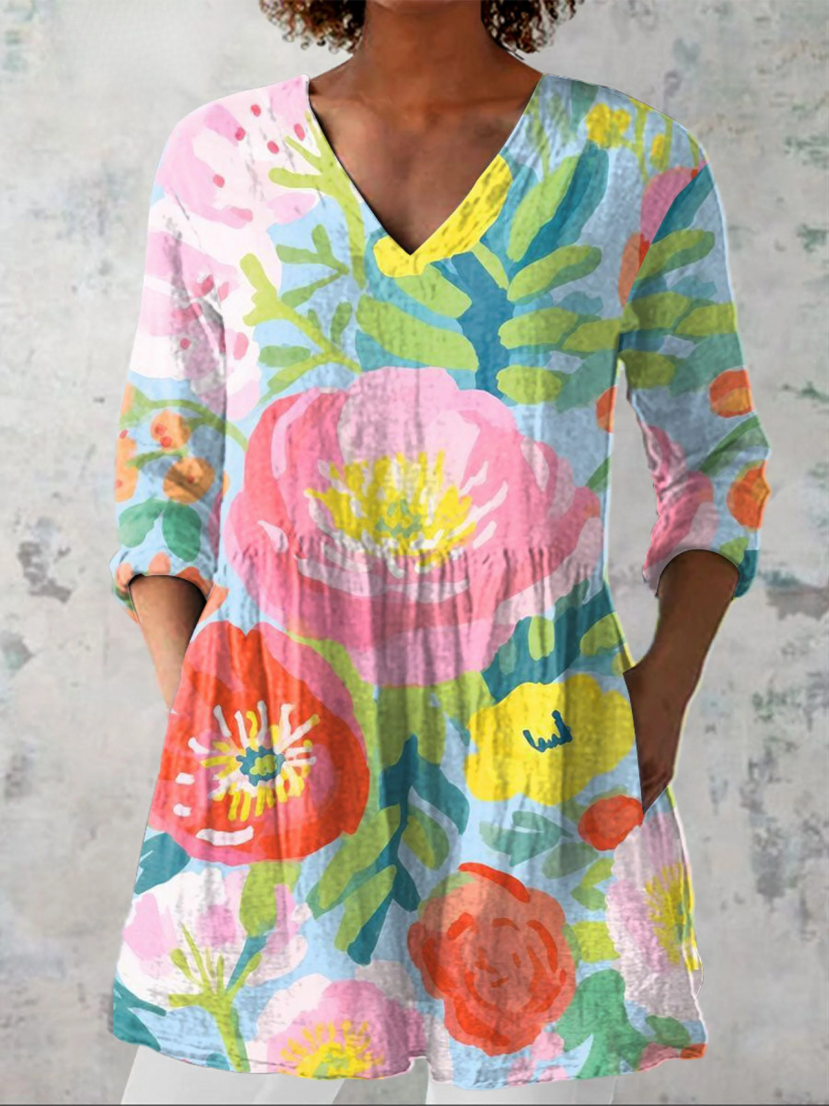 Helene | Blusa Larga con Escote en V