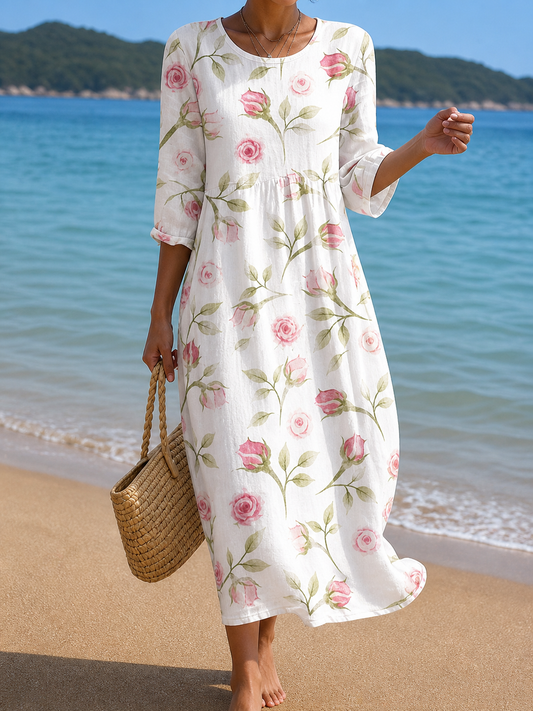 Vestido casual de mujer con estampado floral