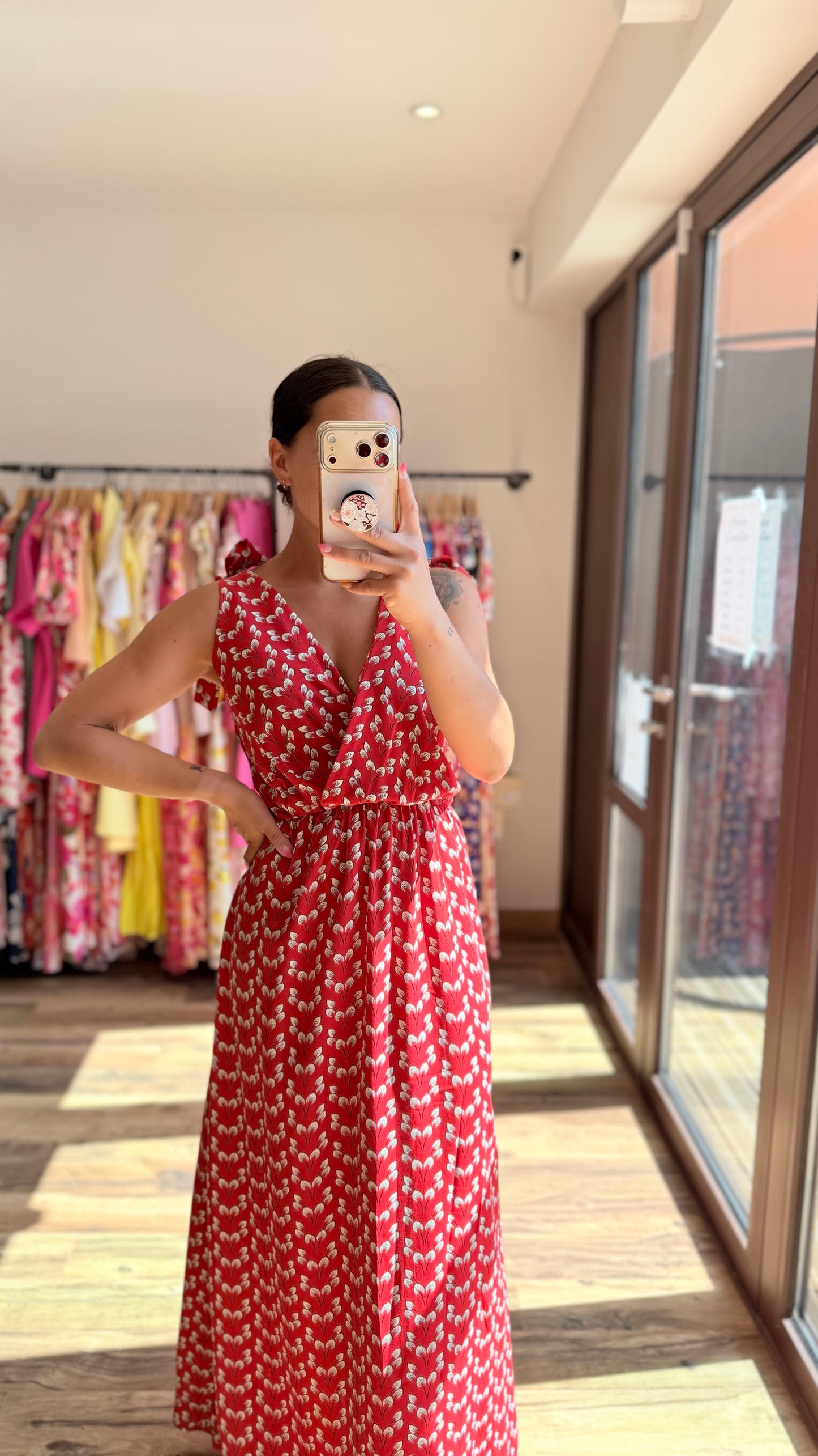 Robe longue Mahé CURVY rouge