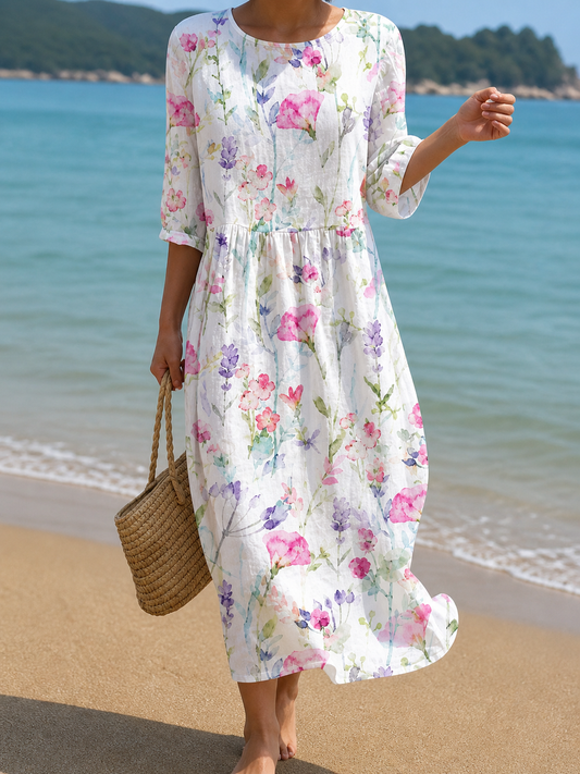 Vestido casual de mujer con estampado floral