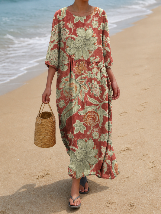 Vestido casual de mujer con estampado floral