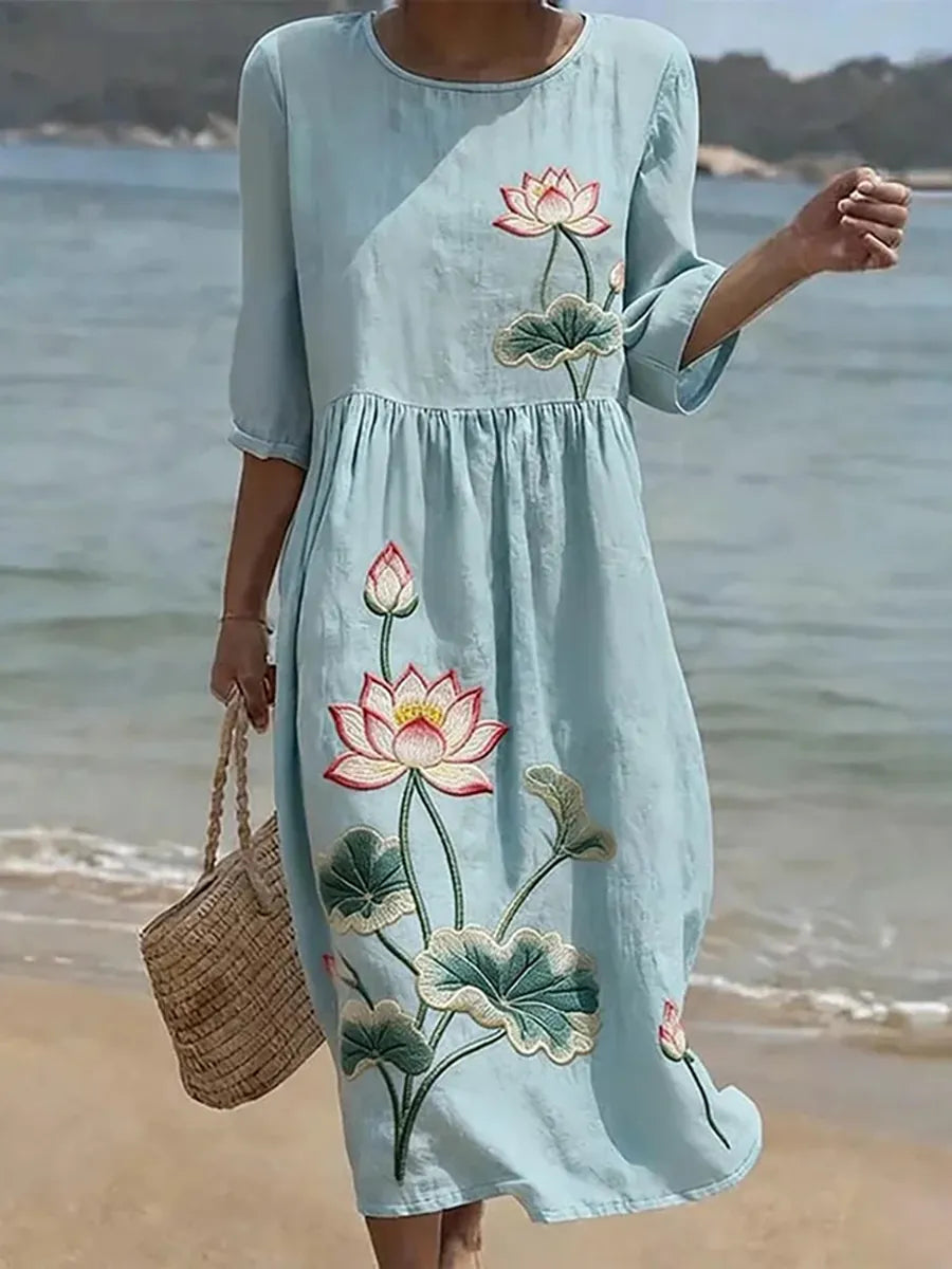 Vestido casual de mujer con estampado floral