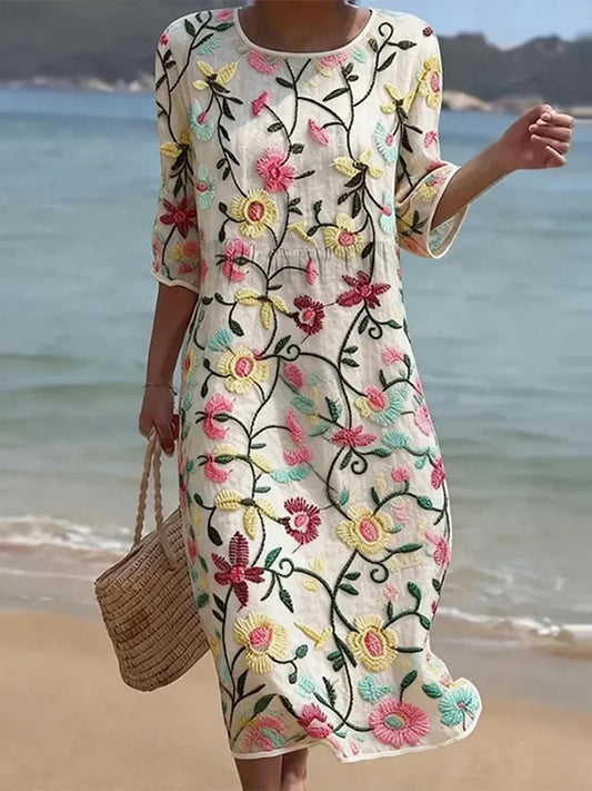 Vestido casual de mujer con estampado floral
