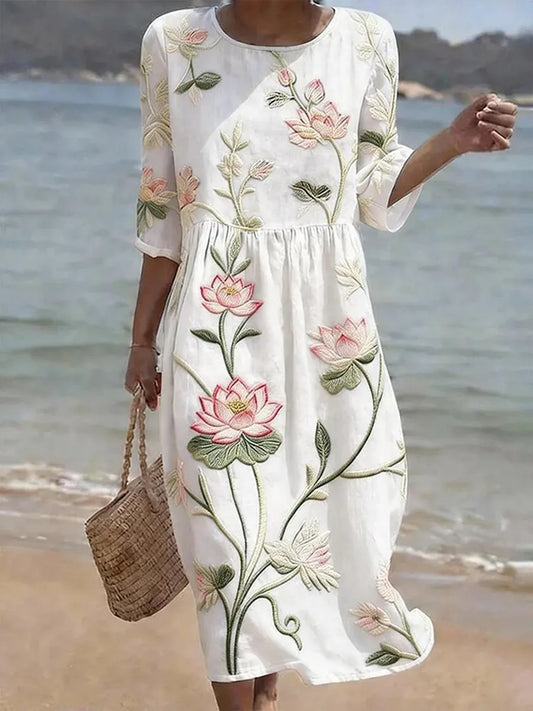 Vestido casual de mujer con estampado floral