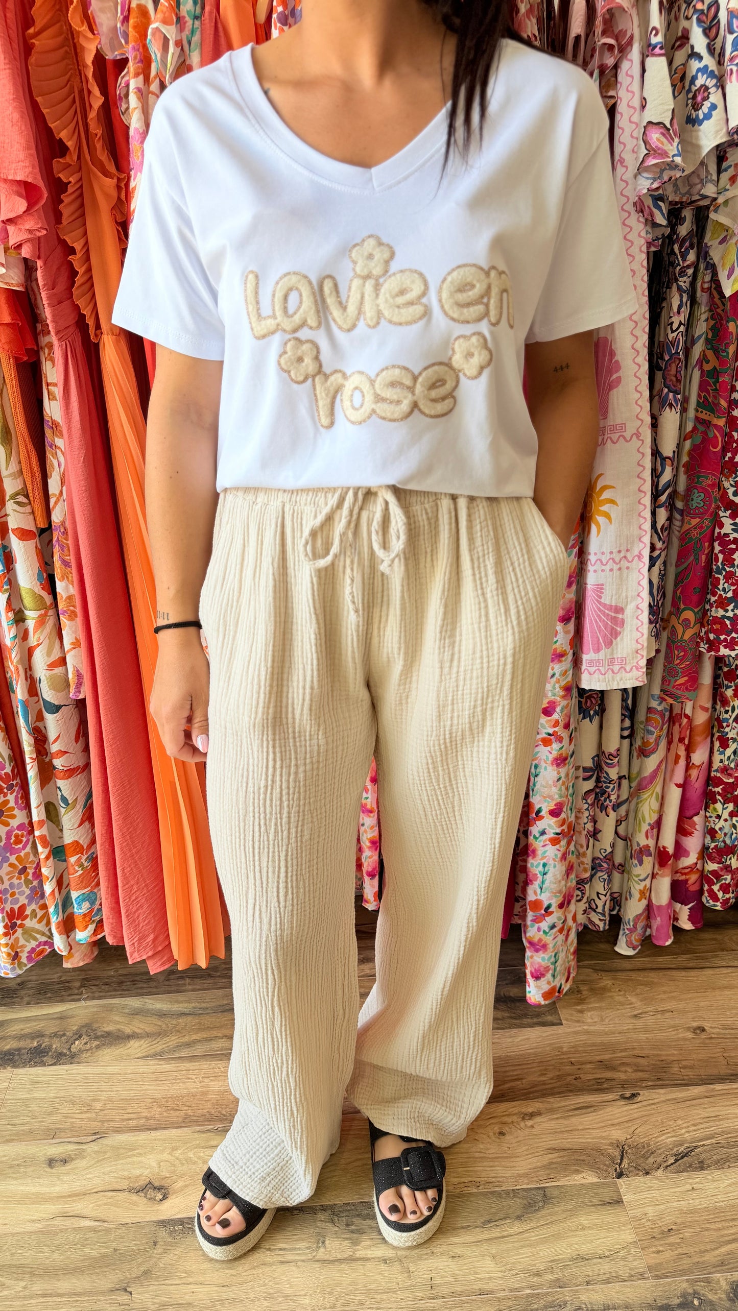 Camiseta la vie en rose beige CURVY