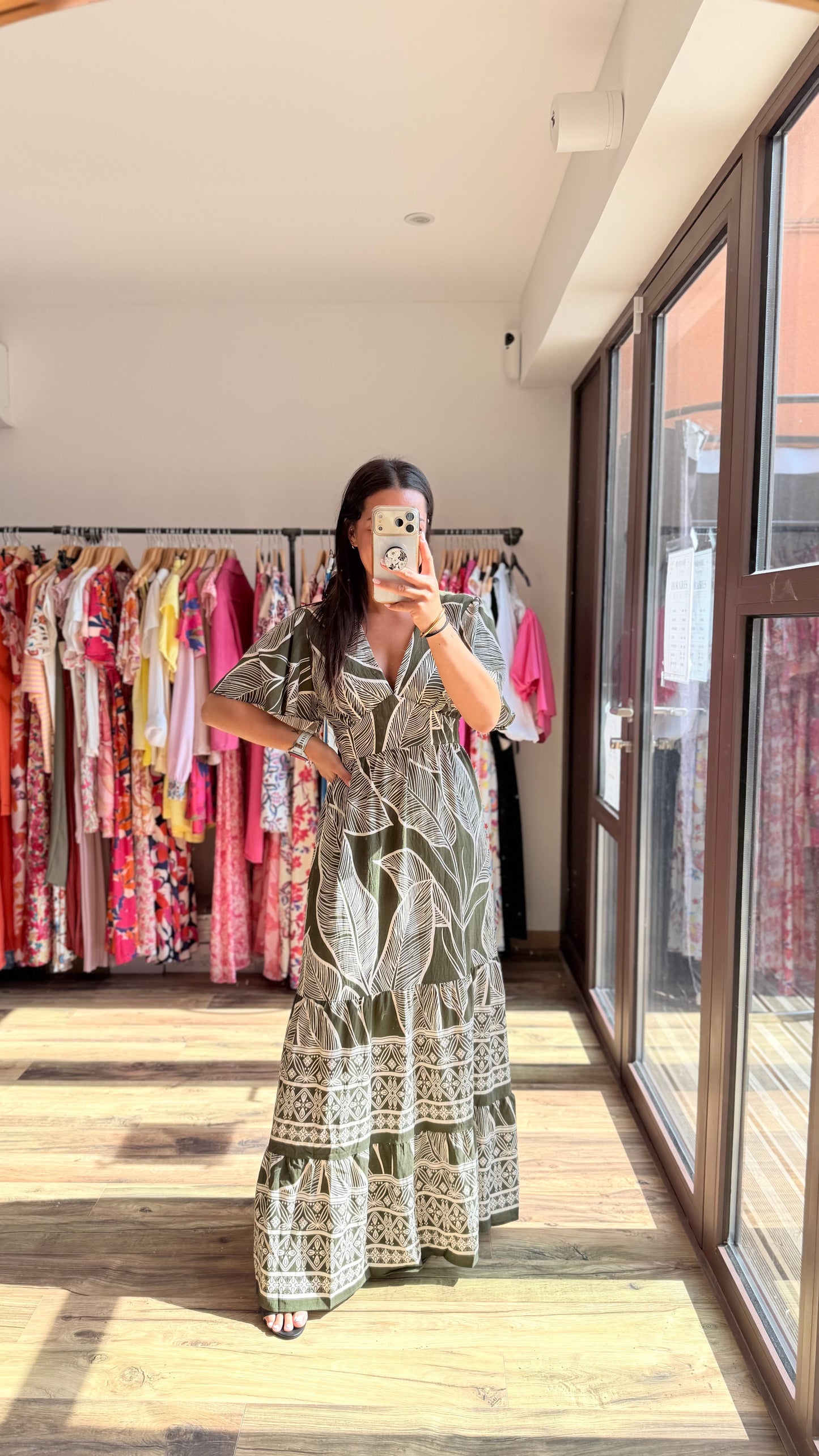 Adriana – Vestido largo kaki