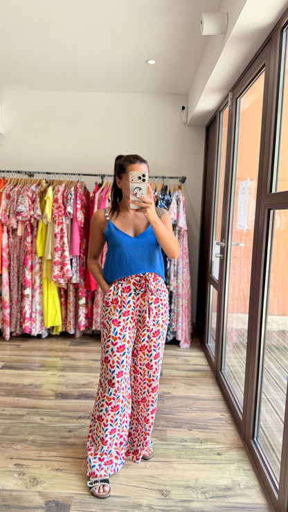 Top perlas azul CURVY