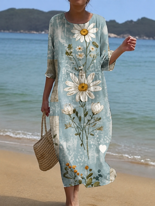 Vestido casual de mujer con estampado floral