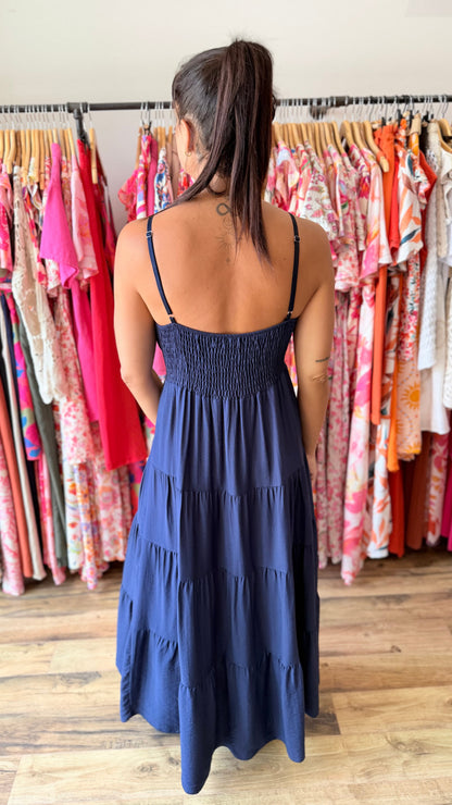 Aroa – Vestido largo marino
