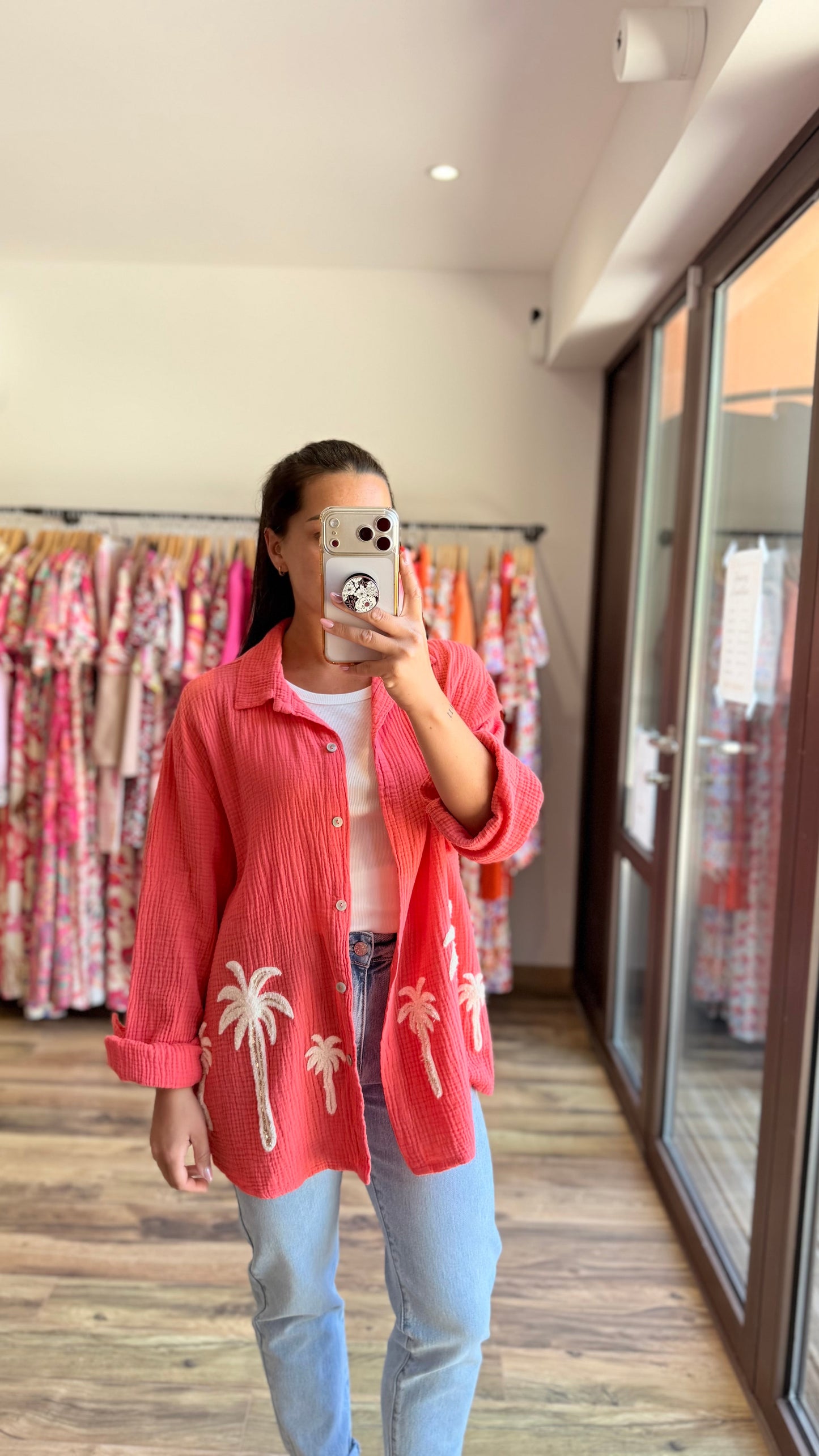 Camisa Palm coral CURVY