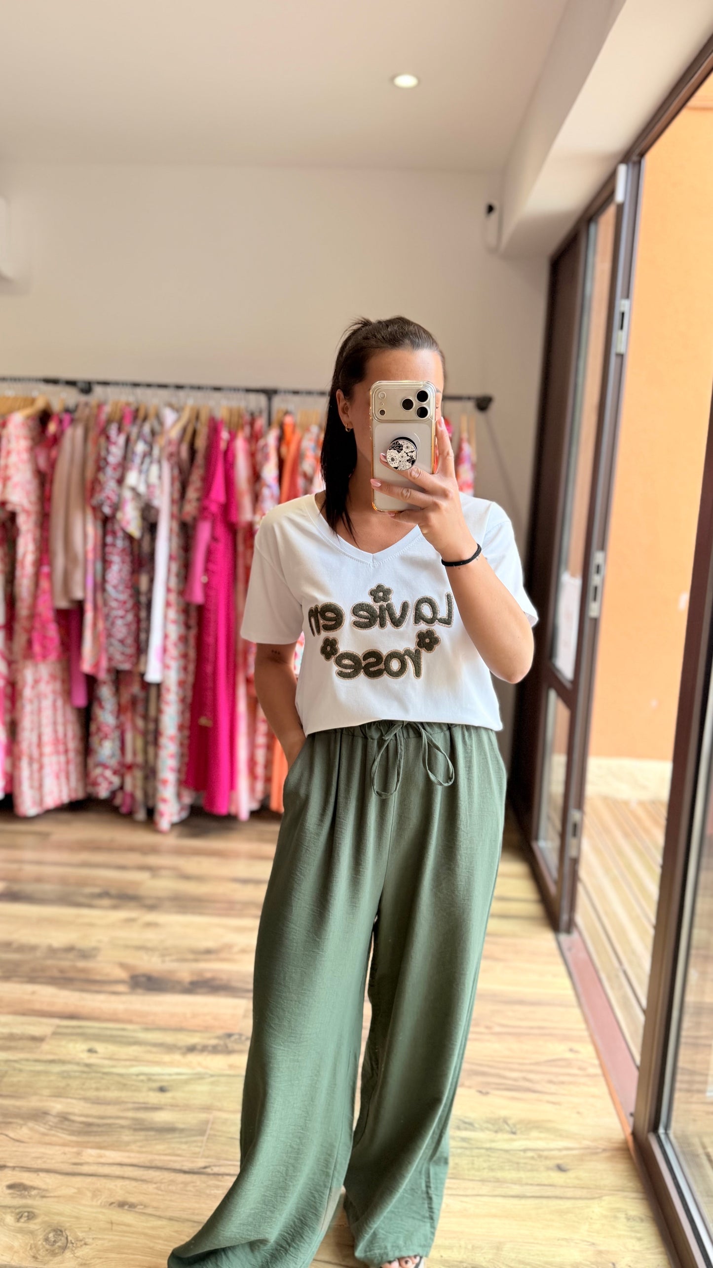 Camiseta la vie en rose kaki CURVY