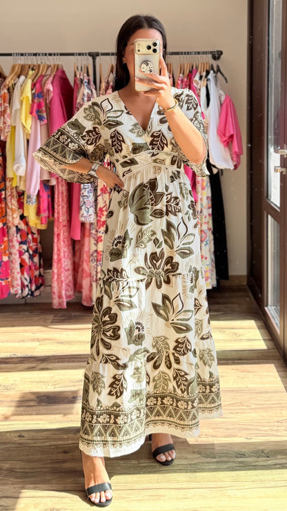 Vestido largo Coline CURVY Kaki