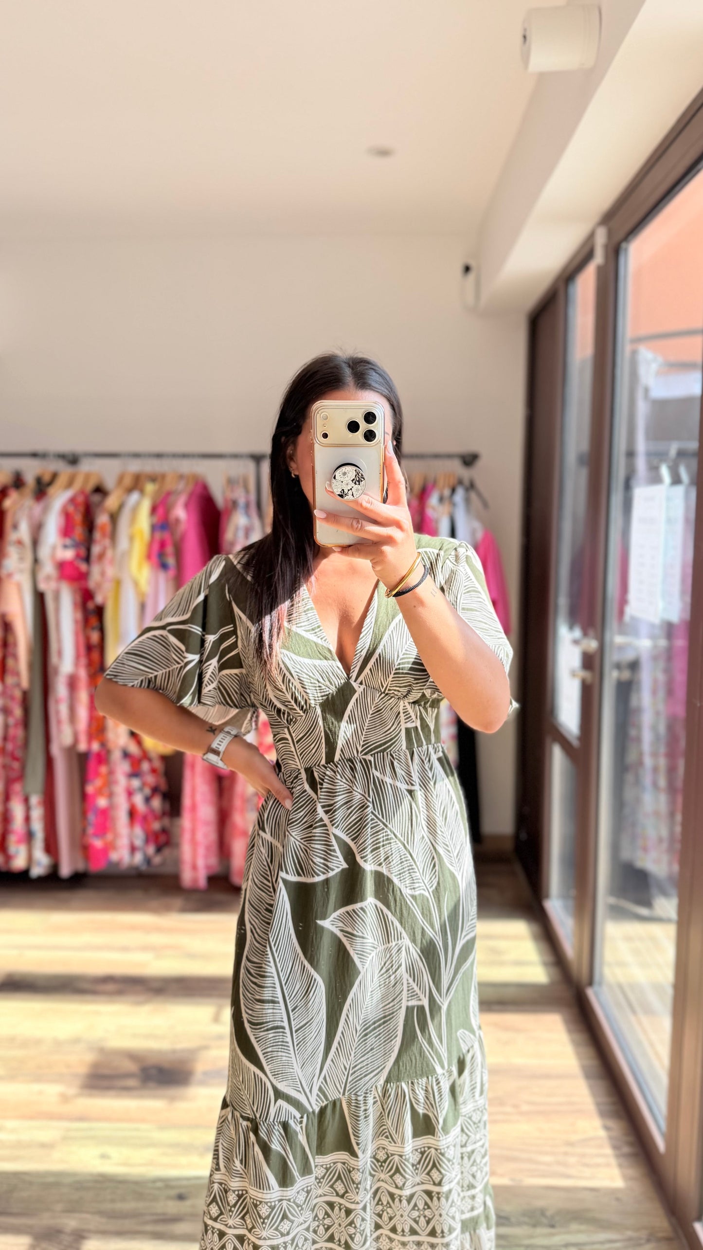 Adriana – Vestido largo kaki