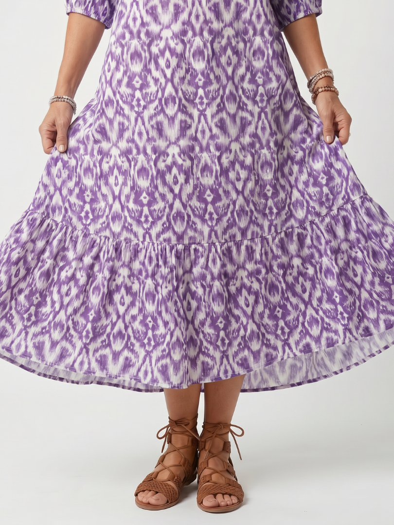 Penélope | Vestido Midi con Nudo Impreso