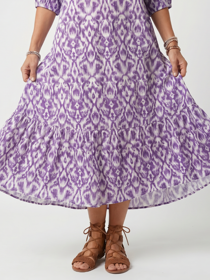 Penélope | Vestido Midi con Nudo Impreso