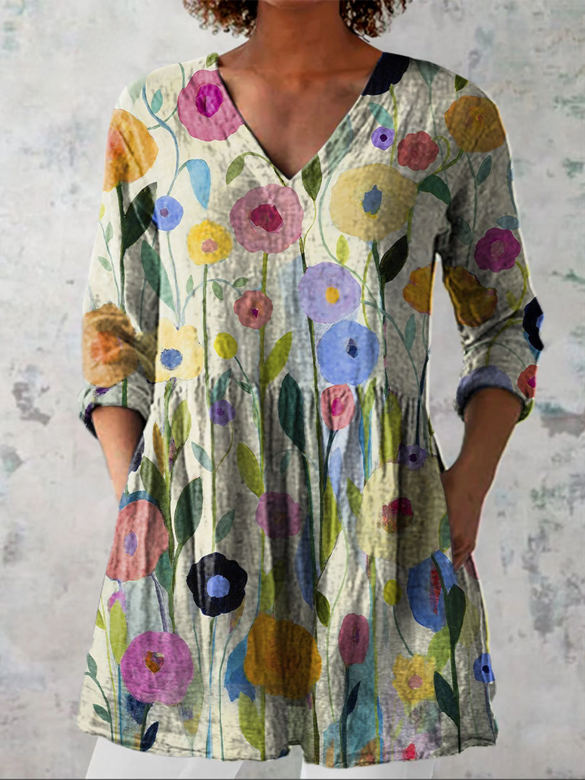 Louise | Blusa Larga con Escote en V