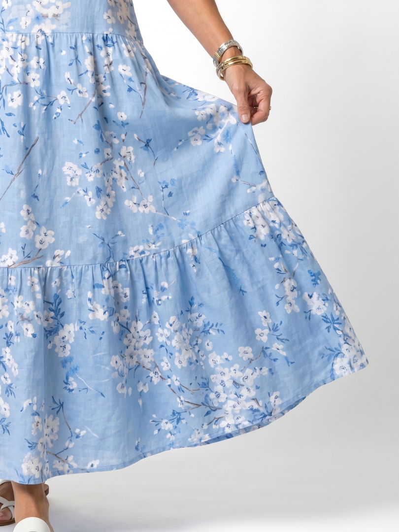 Alora | Vestido Midi con Nudo Imprimido Floral