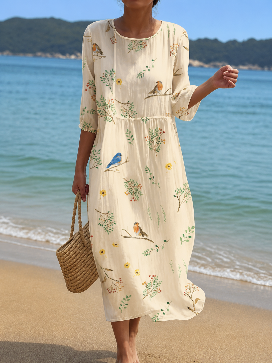 Vestido casual de mujer con estampado floral