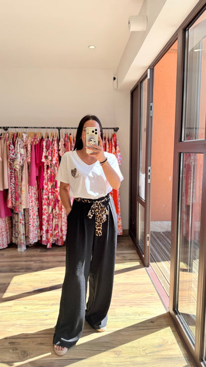 Pantalón Candice negro leopardo Curvy