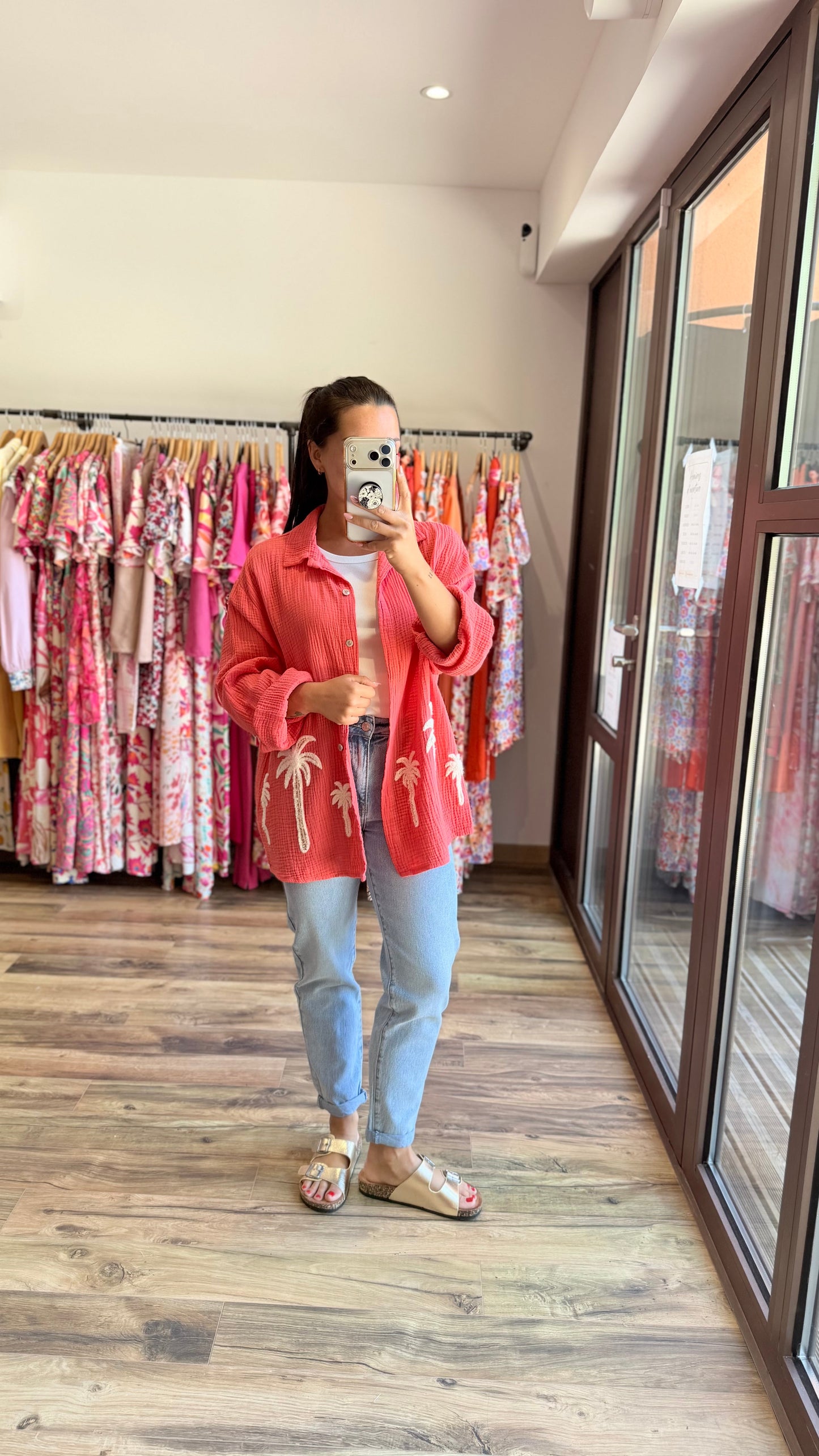 Camisa Palm coral CURVY