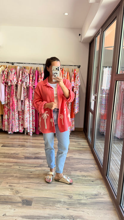 Camisa Palm coral CURVY