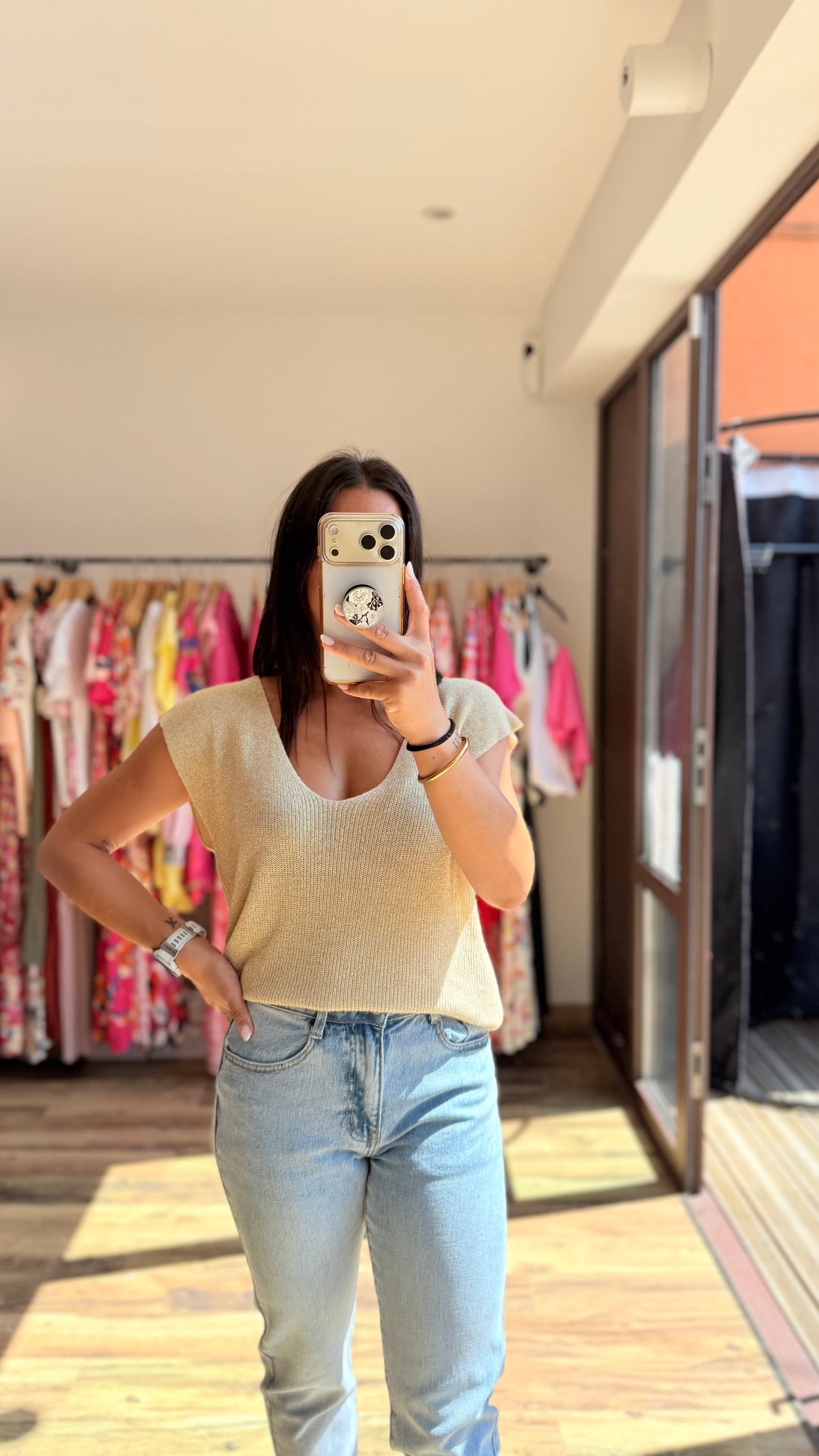 Top Milane dorado CURVY