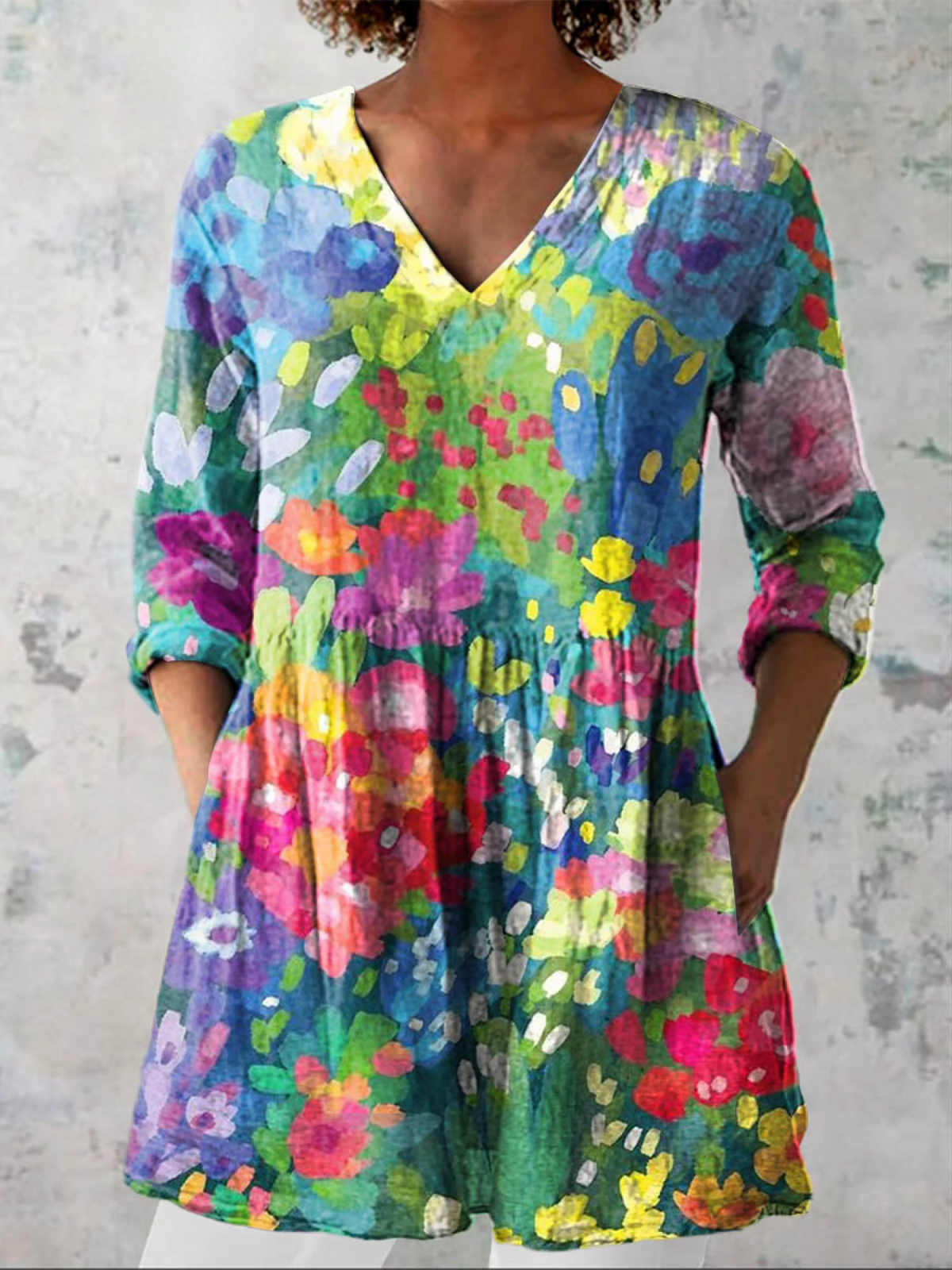 Maelle | Blusa Larga con Escote en V