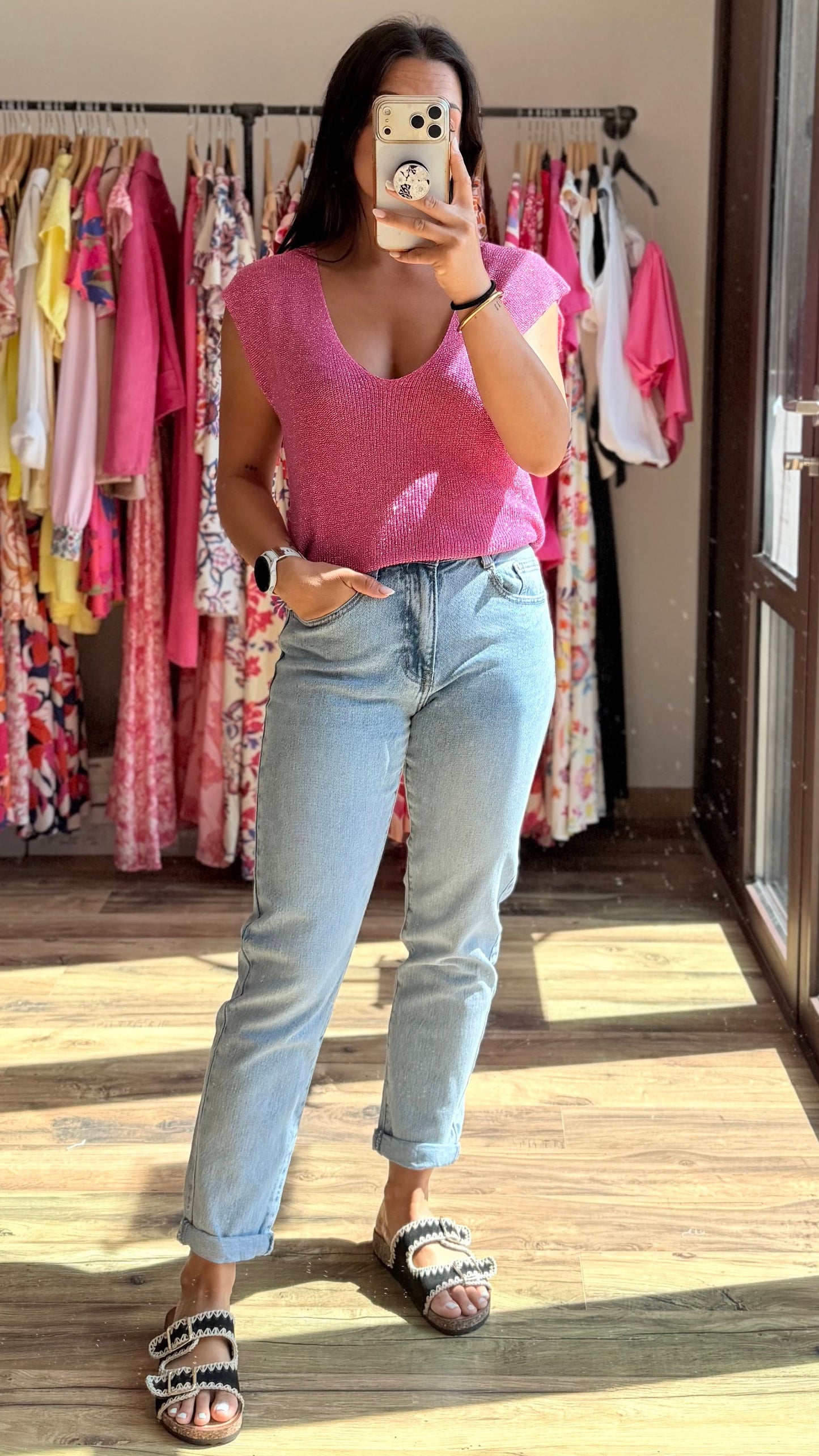 Top Milane fucsia CURVY