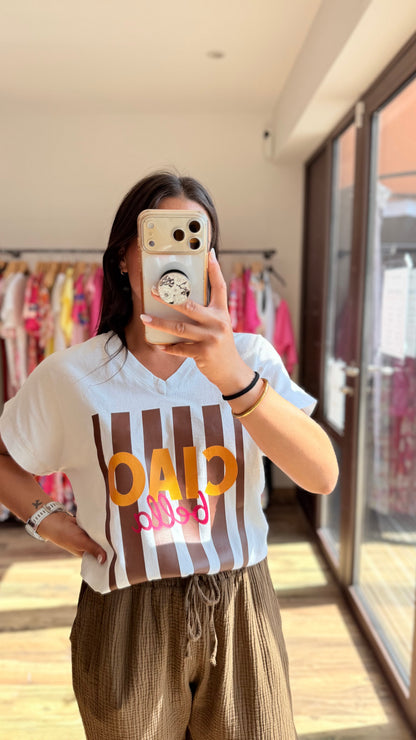 Camiseta Ciao Bella choco CURVY