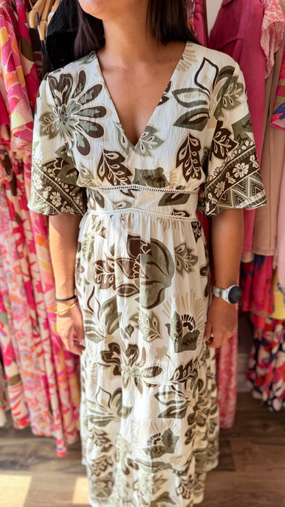 Vestido largo Coline CURVY Kaki