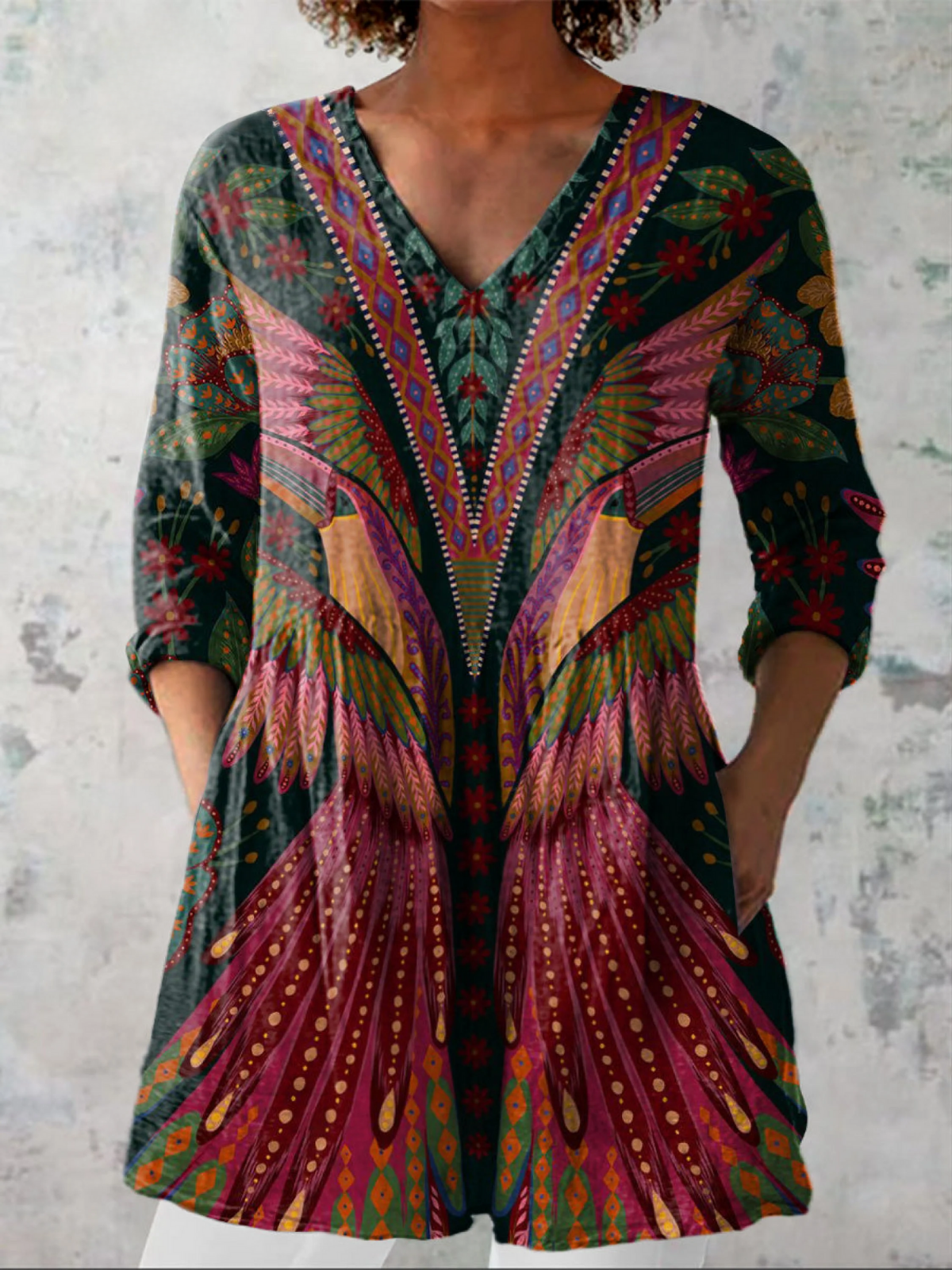 Manon | Blusa Larga con Escote en V