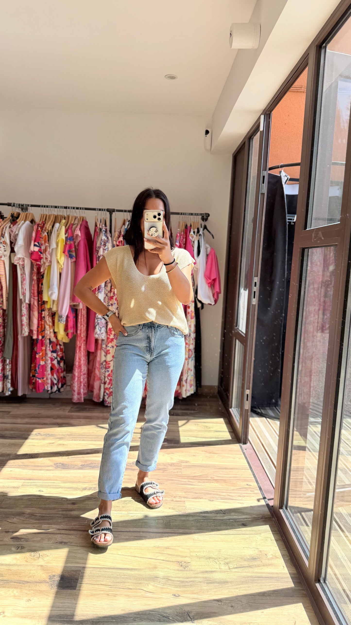 Melina – Top dorado