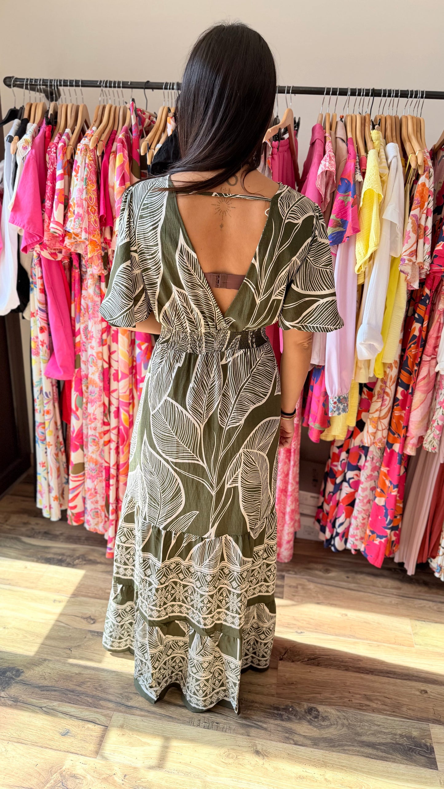 Adriana – Vestido largo kaki