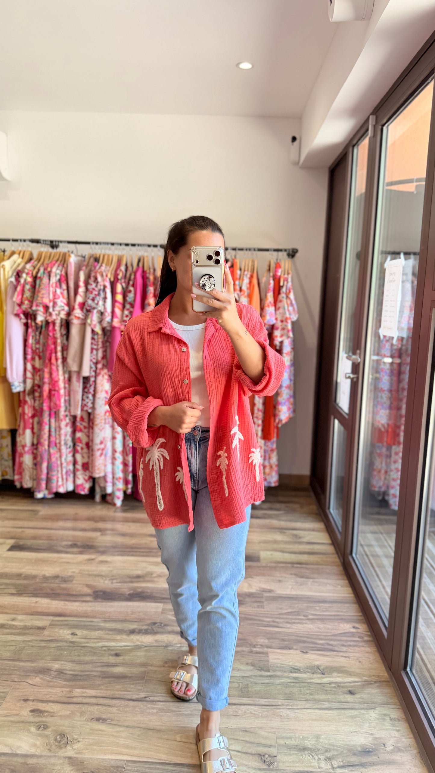 Camisa Palm coral CURVY